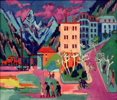 Davos Train Station by Ernst Ludwig Kirchner